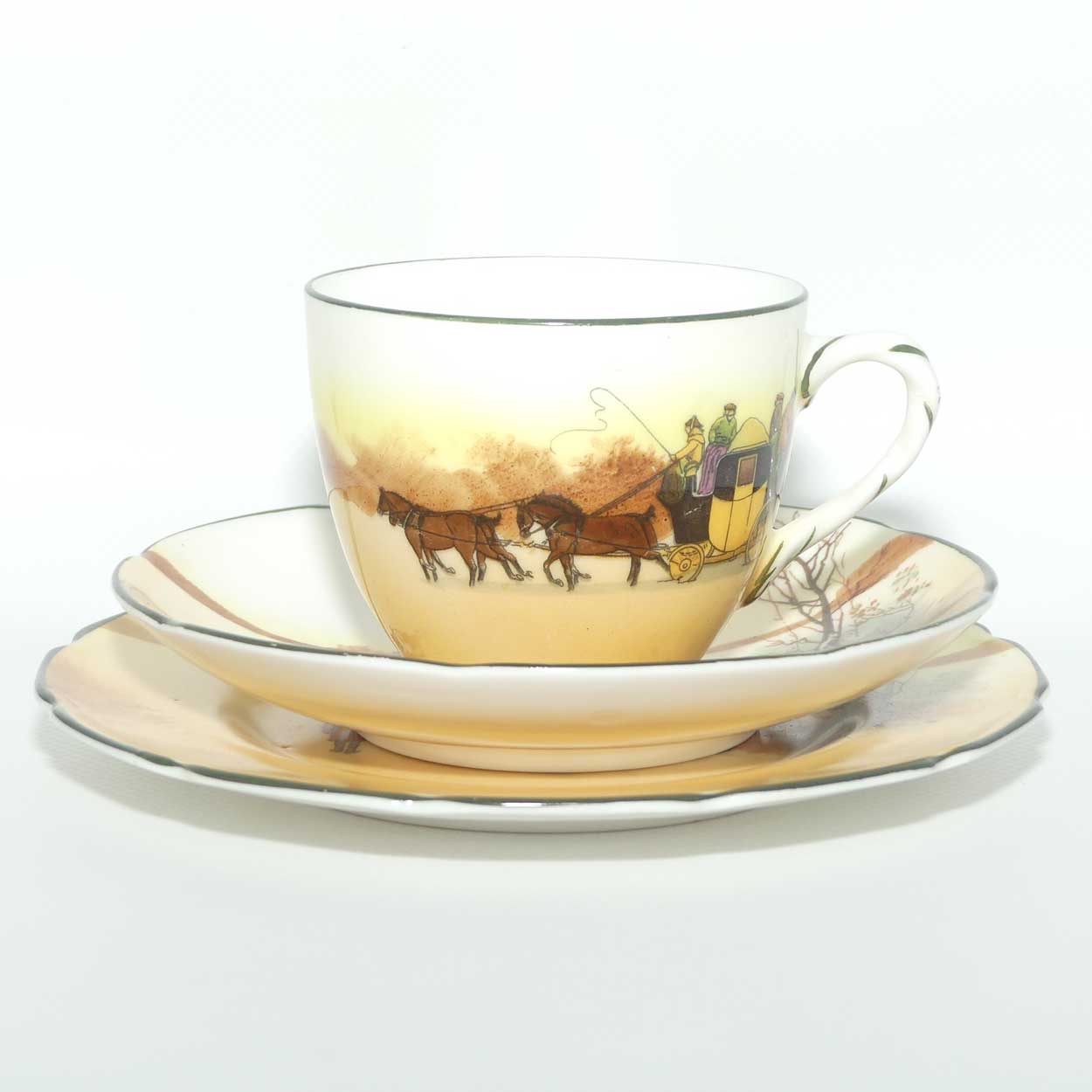 Royal Doulton Coaching Days Rope Twist handle trio E3804