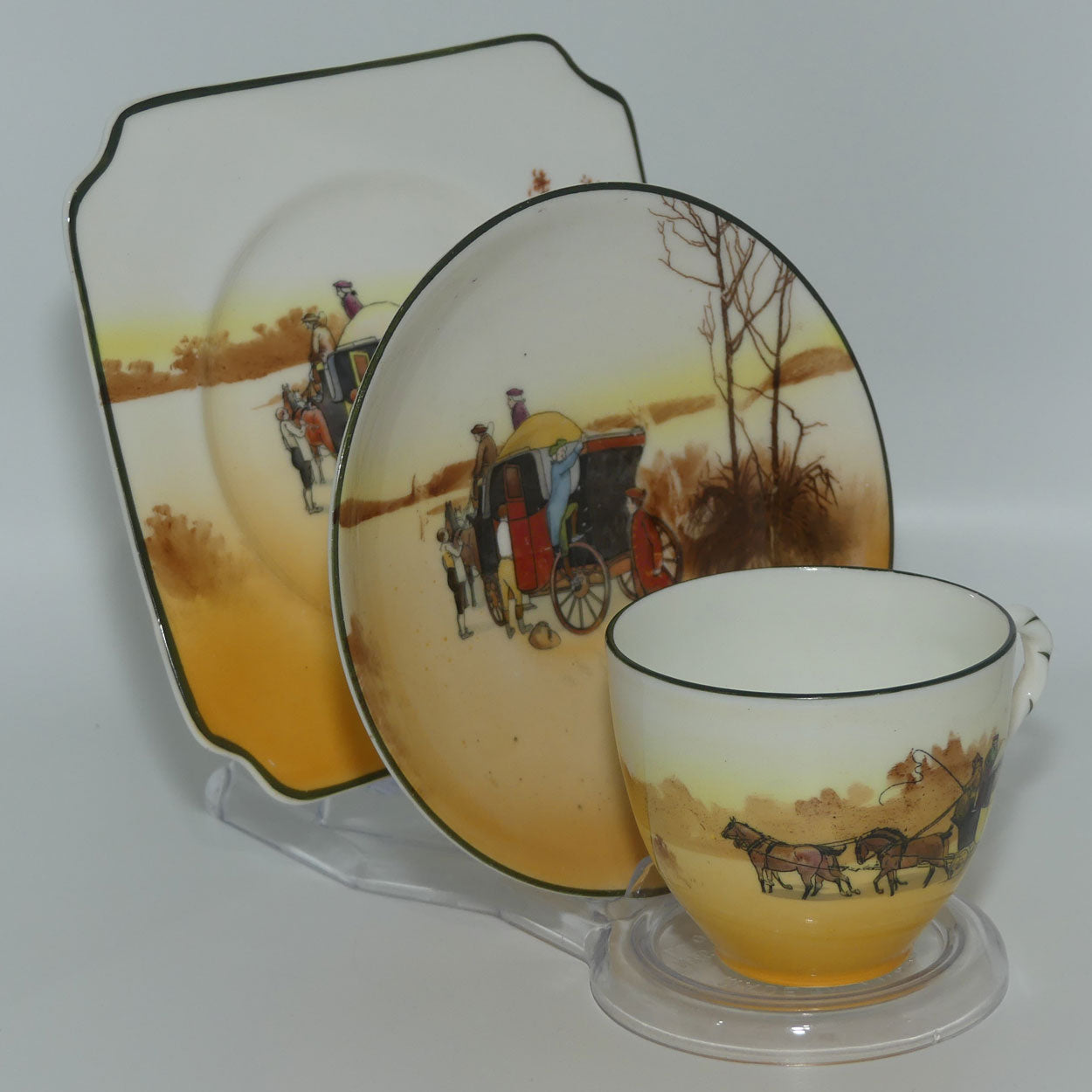 Royal Doulton Coaching Days Rope twist handle trio | E3804