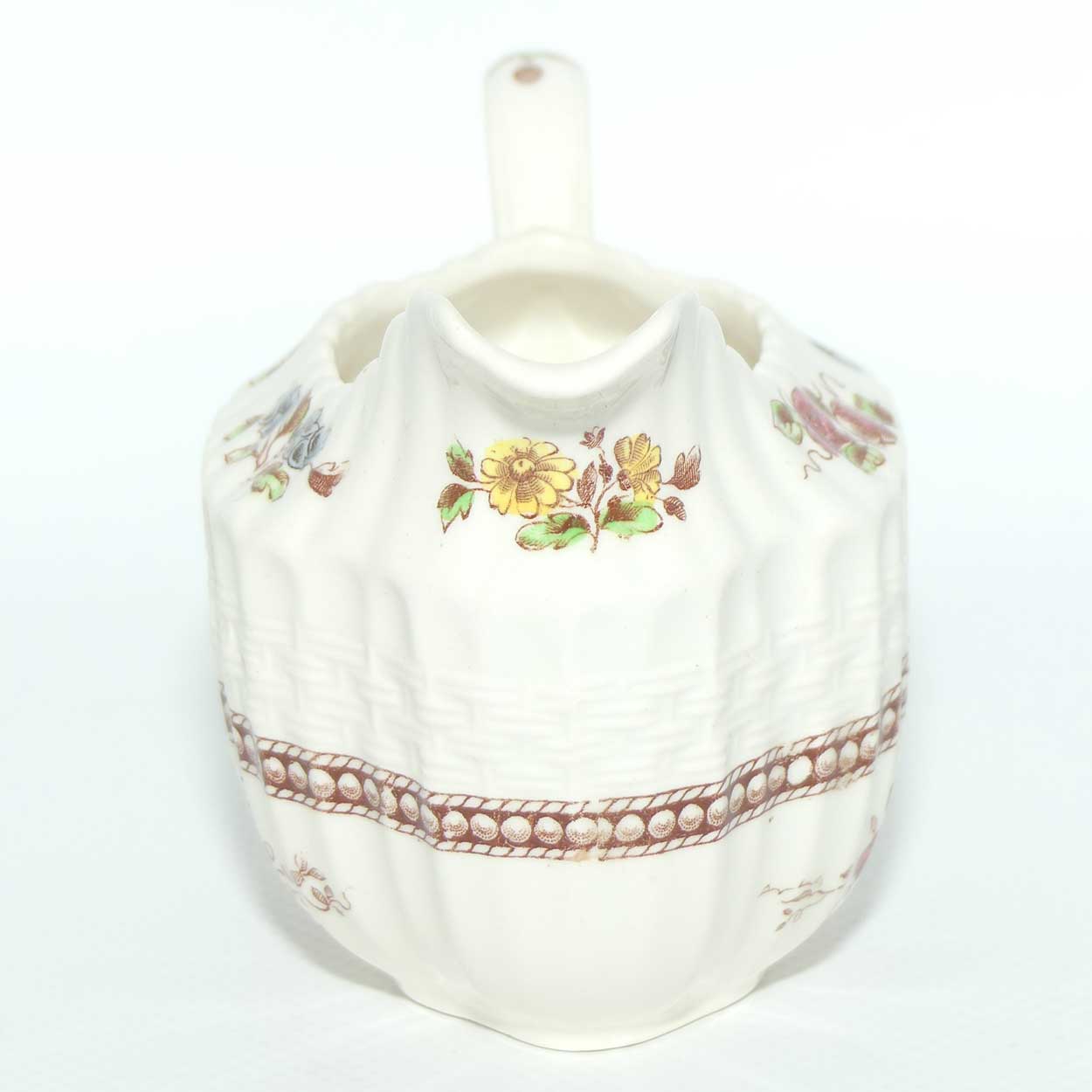 Copeland Spode Rosalie pattern coffee pot, sugar bowl and creamer