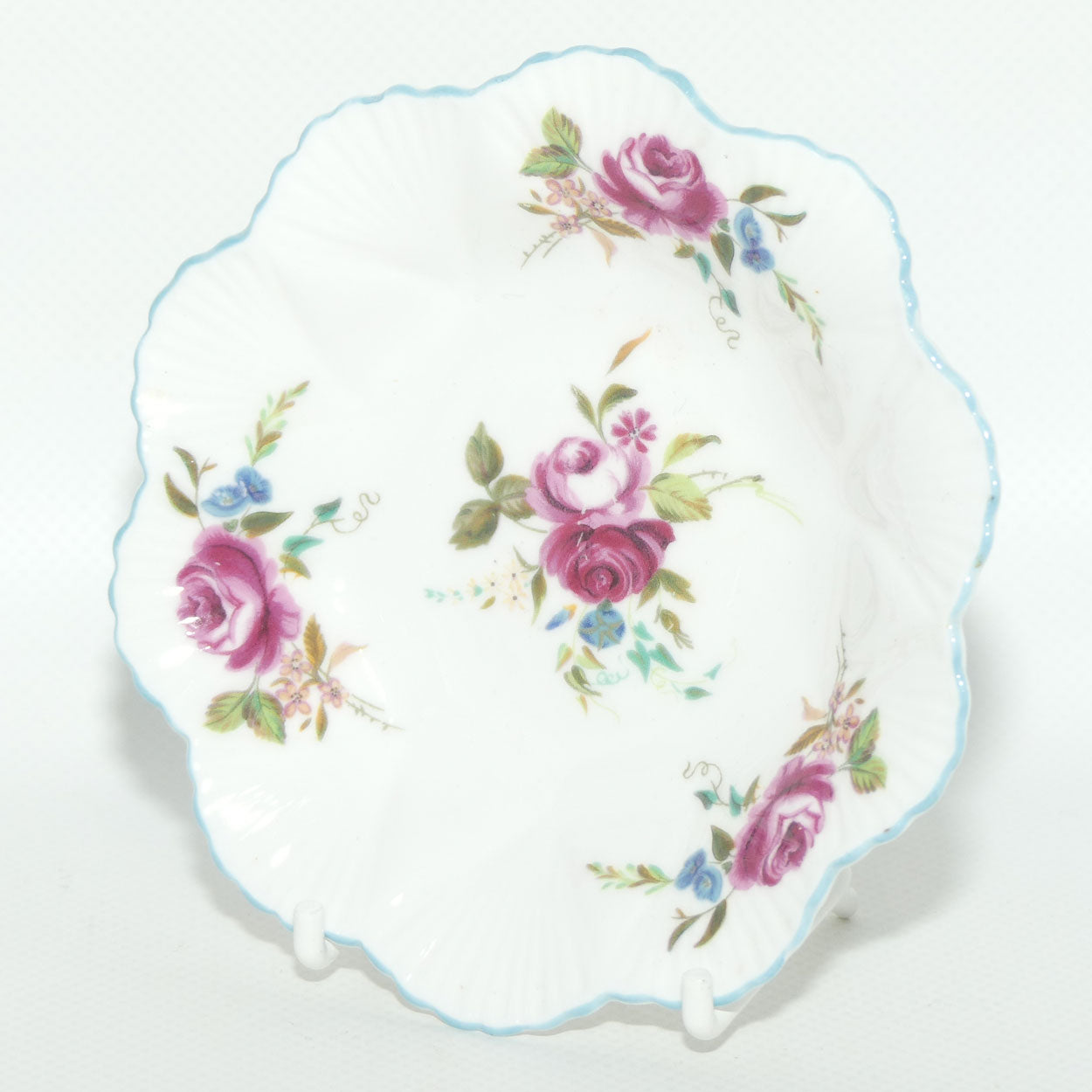 Shelley Dainty shape Roses and Blue trim pin dish