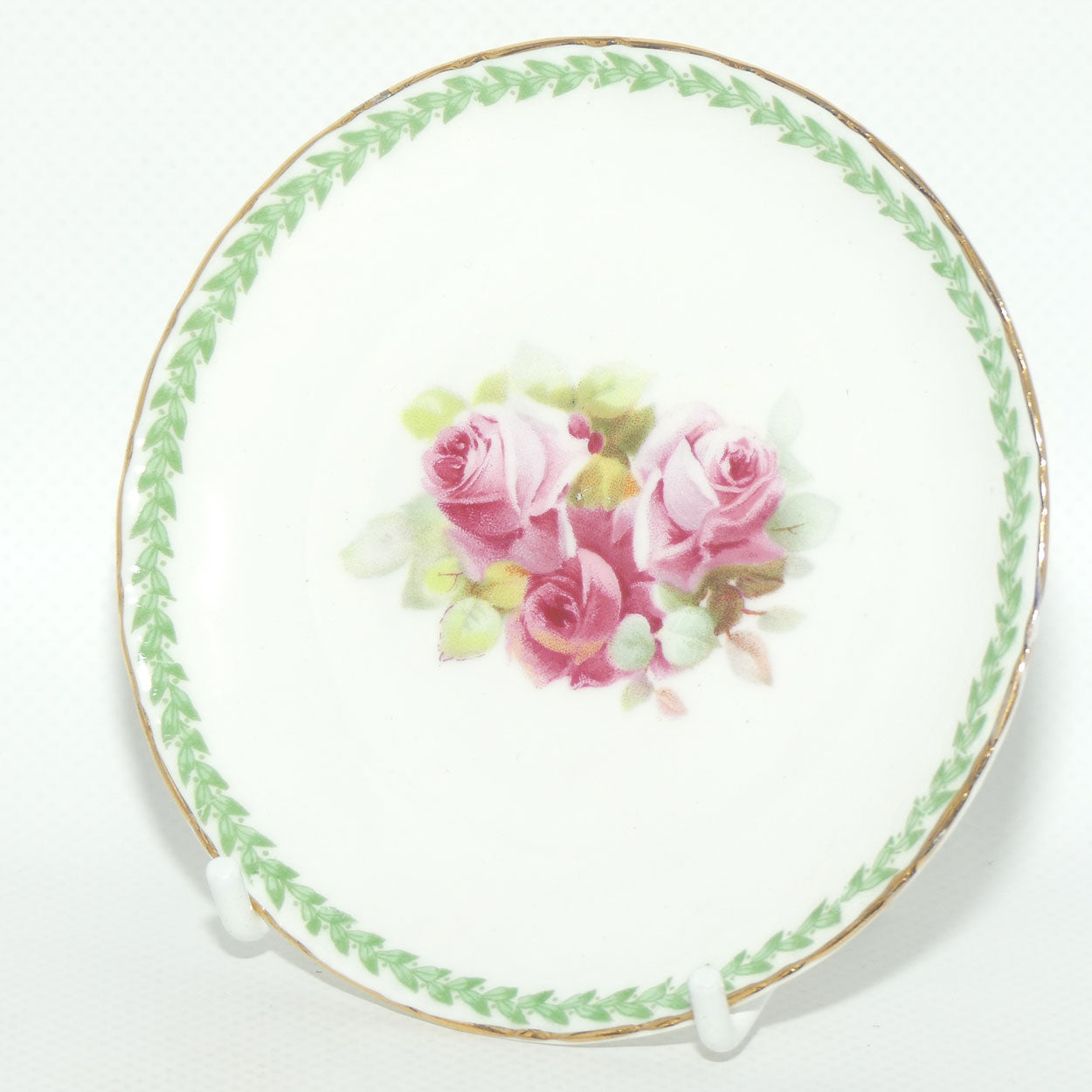 Royal Doulton Rosebud with Green Frieze and gilt trim pin dish | 10.8cm | #1