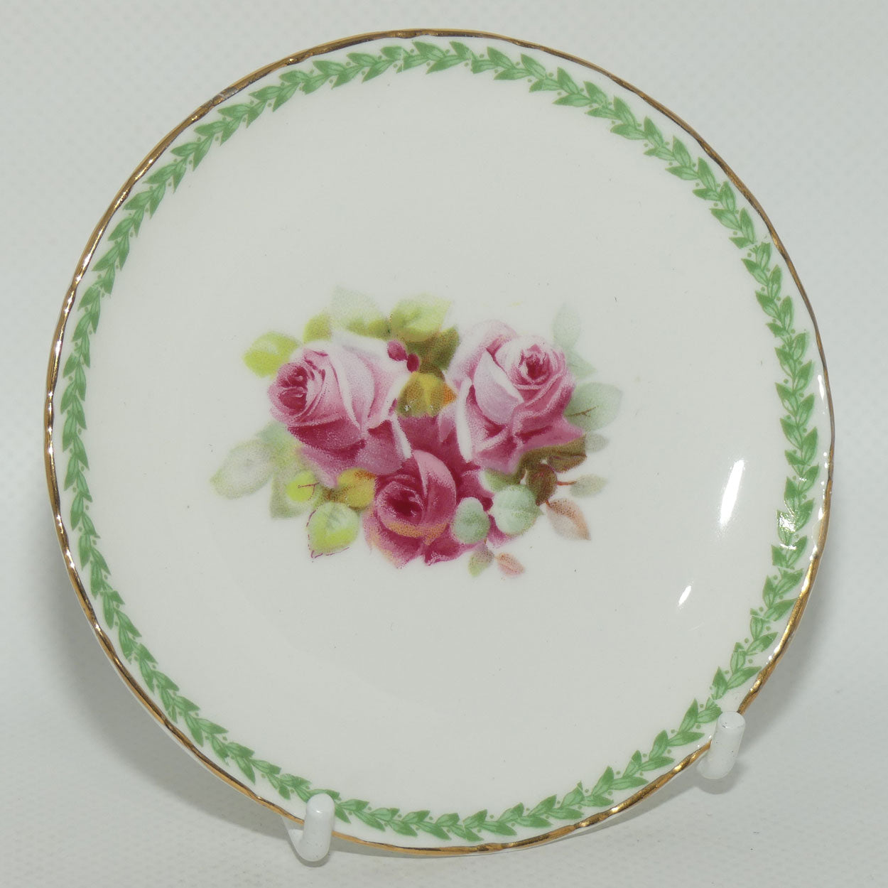 Royal Doulton Rosebud with Green Frieze and gilt trim pin dish | 10.8cm | #1