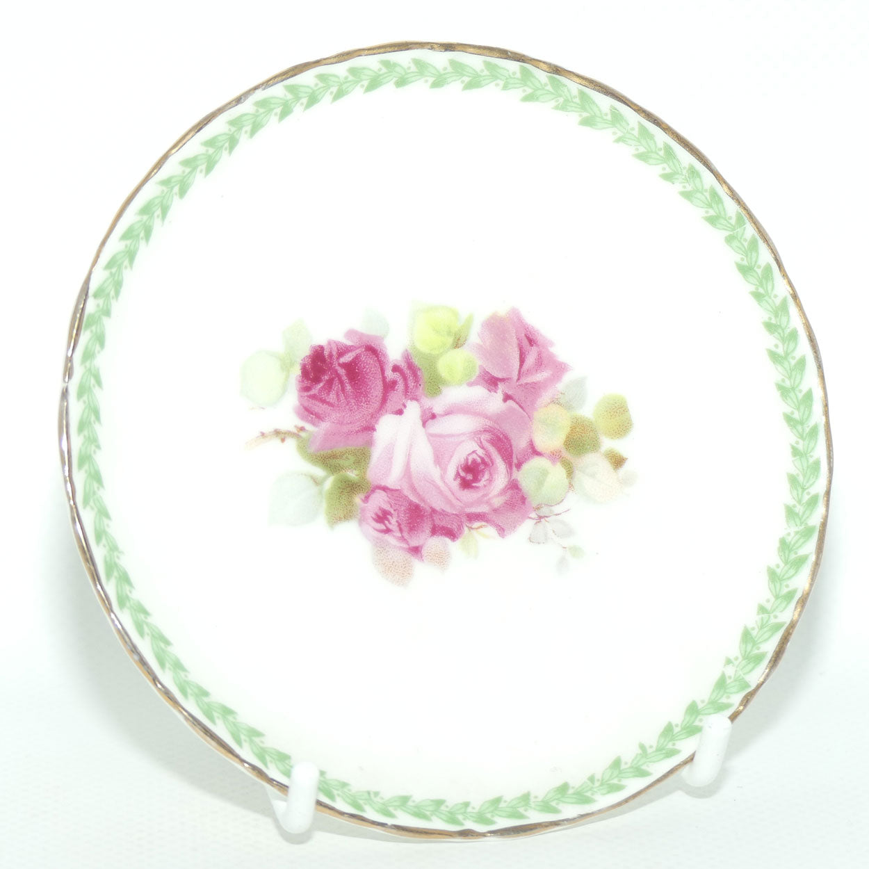 Royal Doulton Rosebud with Green Frieze and gilt trim pin dish | 10.8cm diam | #2