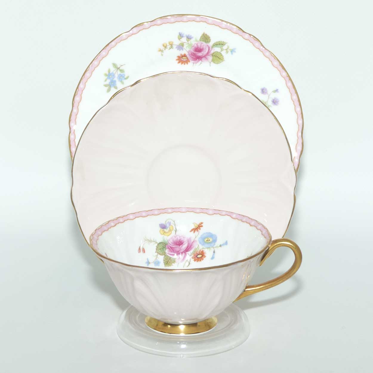 Shelley Oleander shape trio | Rose and Red Daisy with Pink exterior | #1
