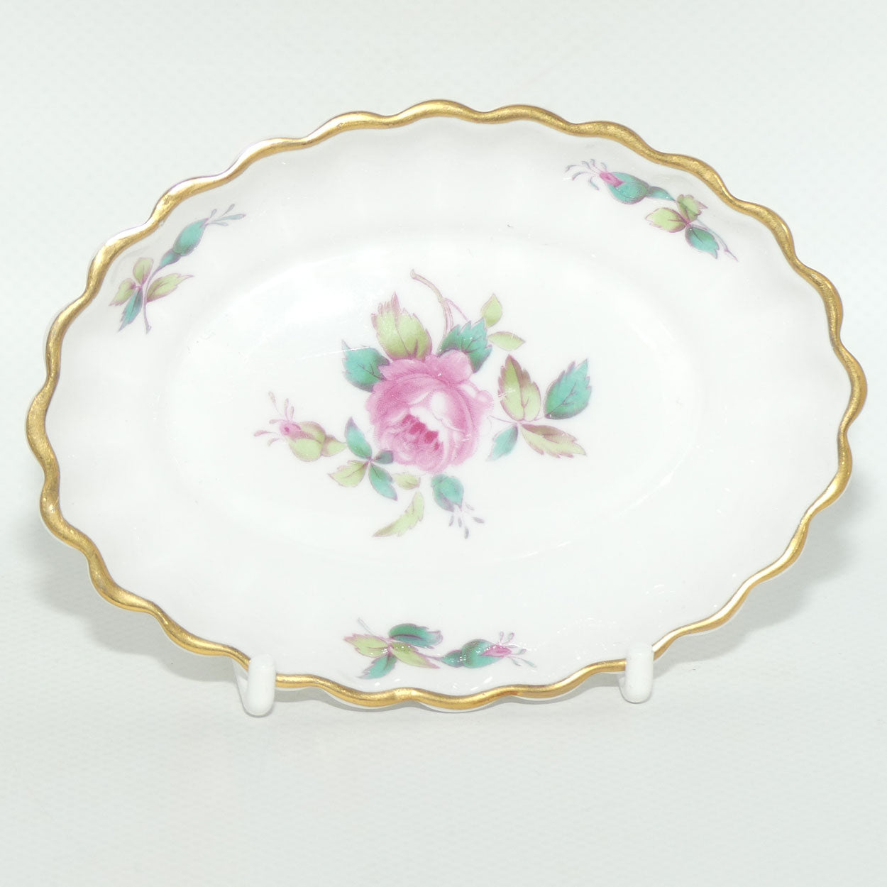 Spode Bone China Billingsley Rose Spray fluted pin dish