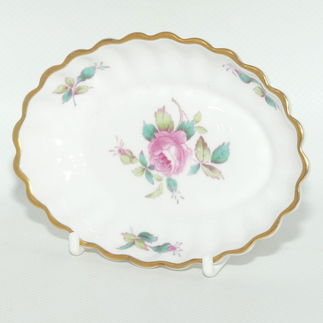 Spode Bone China Billingsley Rose Spray fluted pin dish