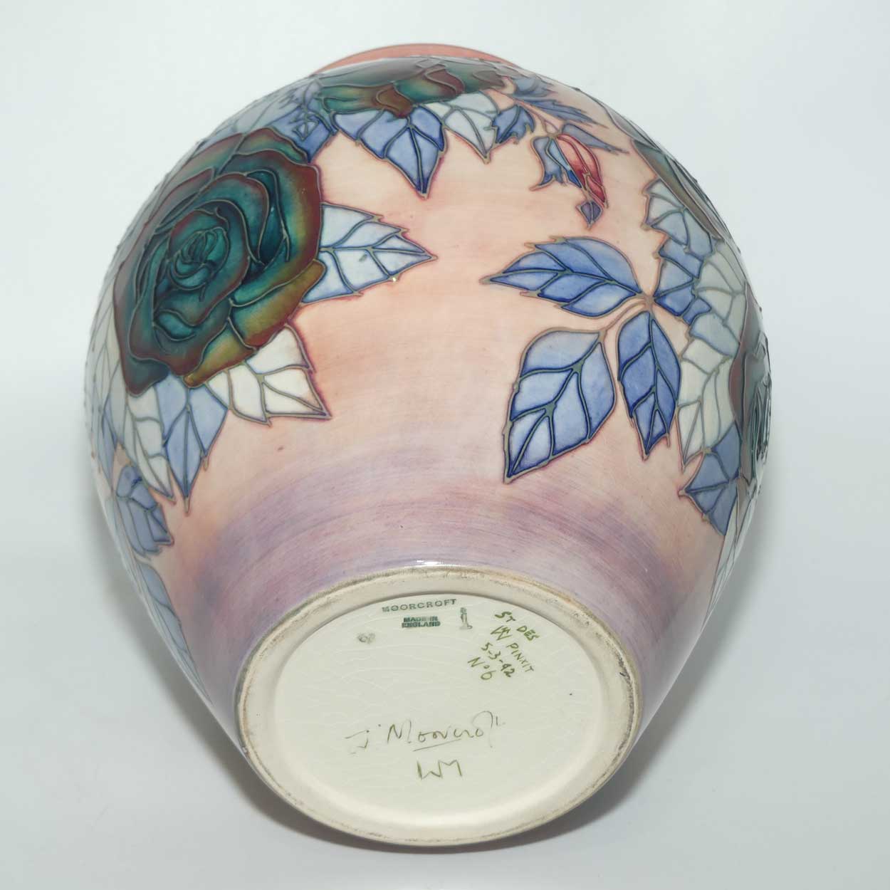Moorcroft Rose 61/10 vase | Numbered Edition #6 | Sally Tuffin