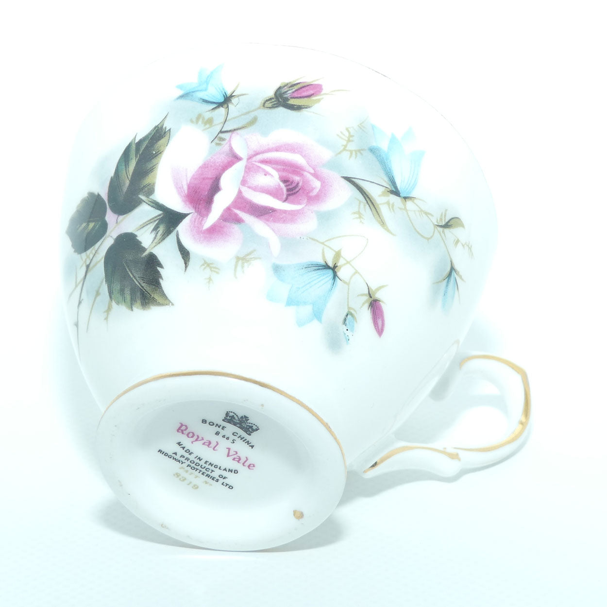 Royal Vale Bone China Pink Rose | Blue Harebell trio