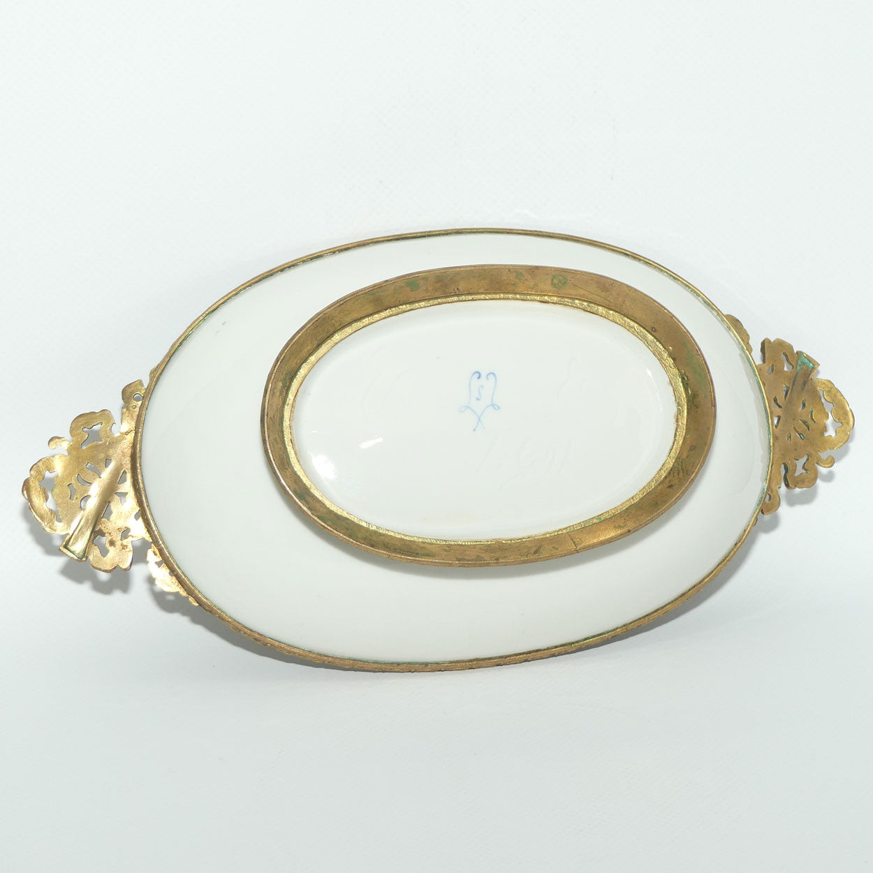 Late 19th Century French Sevres style Roses decorated ormolu set comport | Large Size