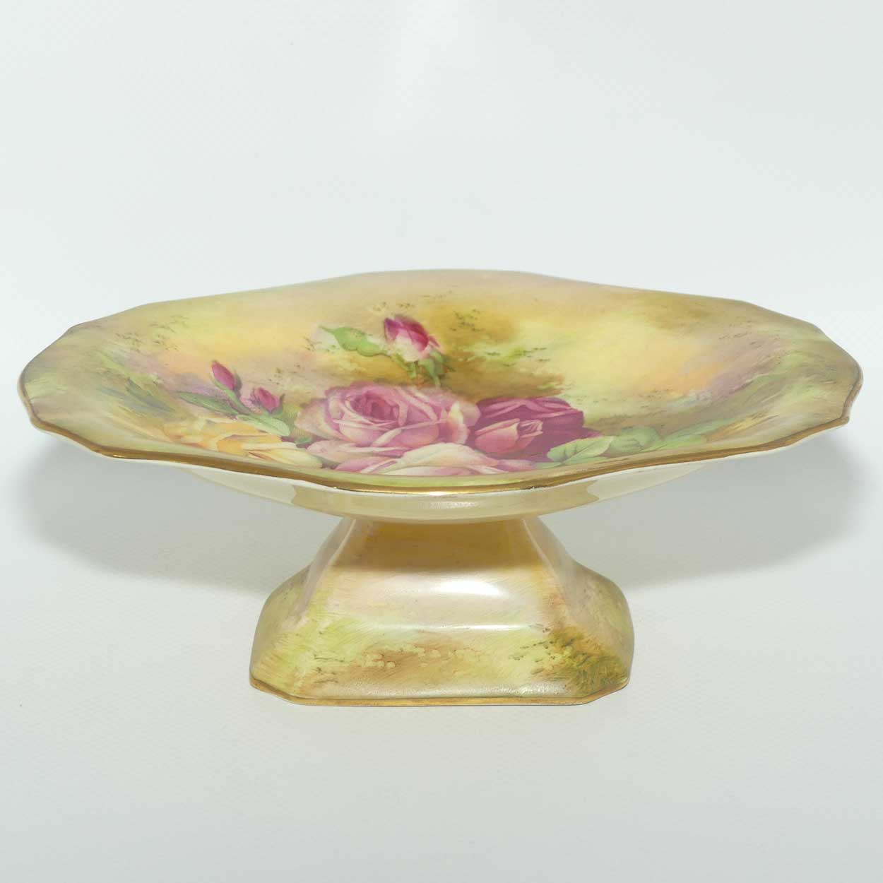 Royal Winton handpainted Roses decorated comport | signed Z Cas