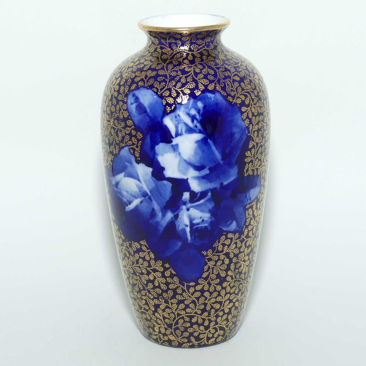 Royal Doulton Blue Roses small vase with gilt highlights | BB3250