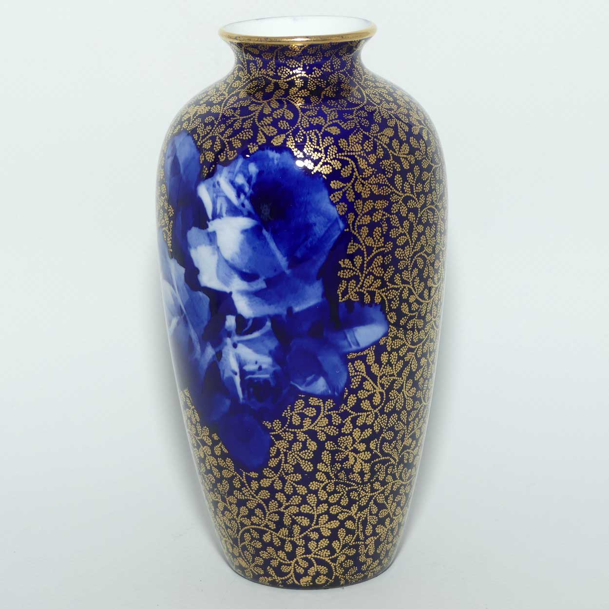 Royal Doulton Blue Roses small vase with gilt highlights | BB3250