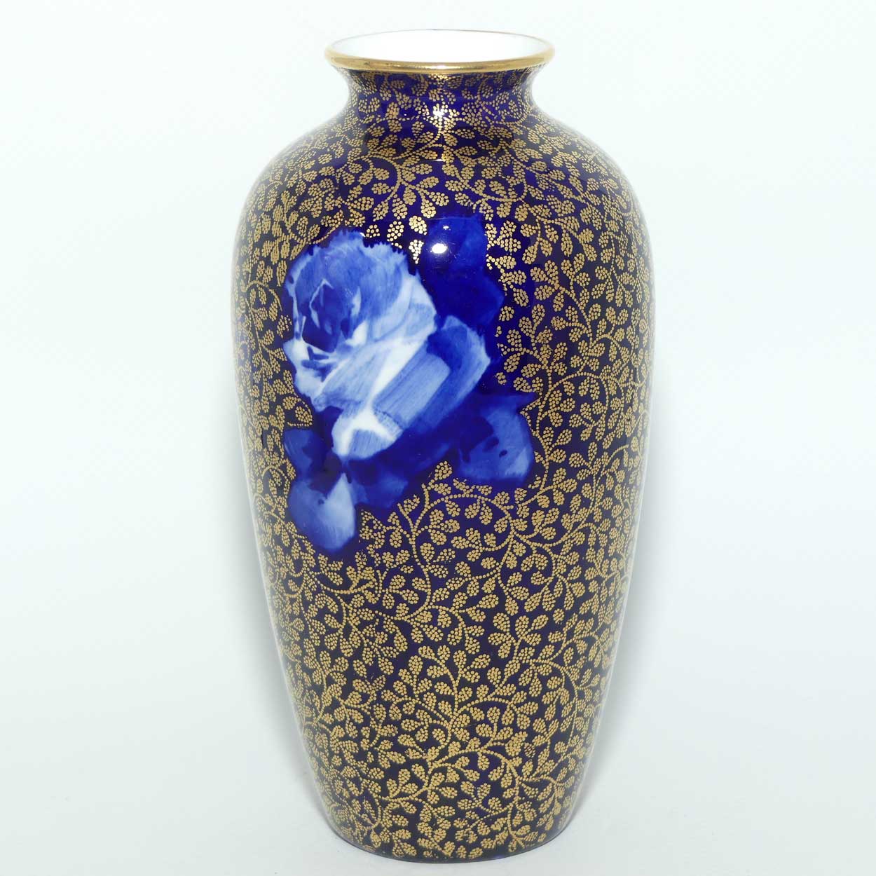 Royal Doulton Blue Roses small vase with gilt highlights | BB3250