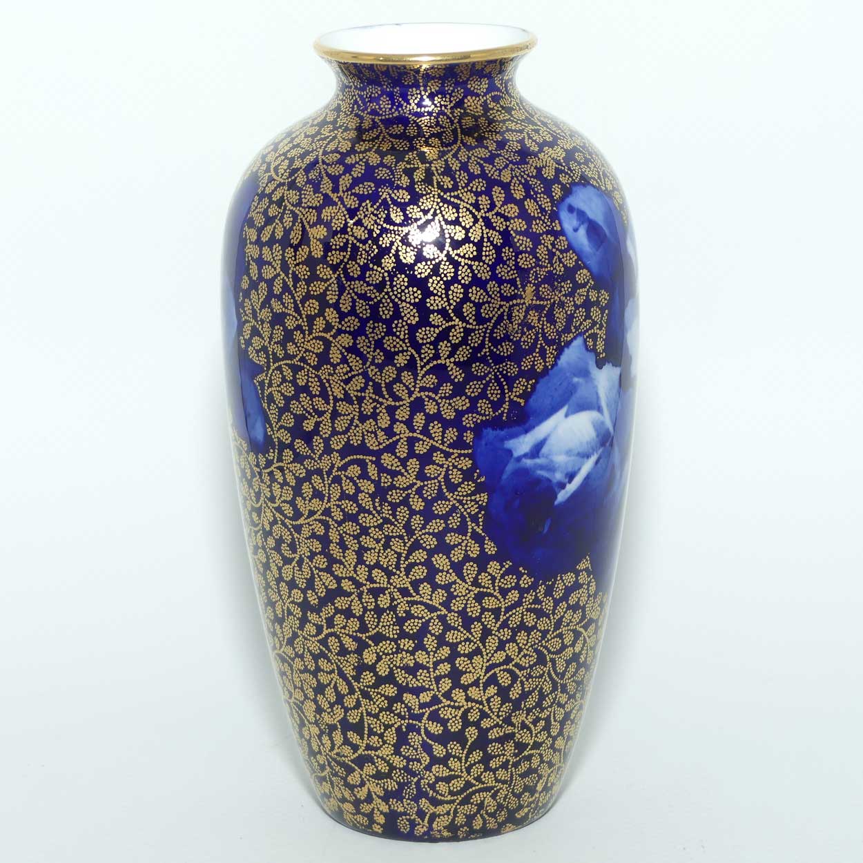 Royal Doulton Blue Roses small vase with gilt highlights | BB3250