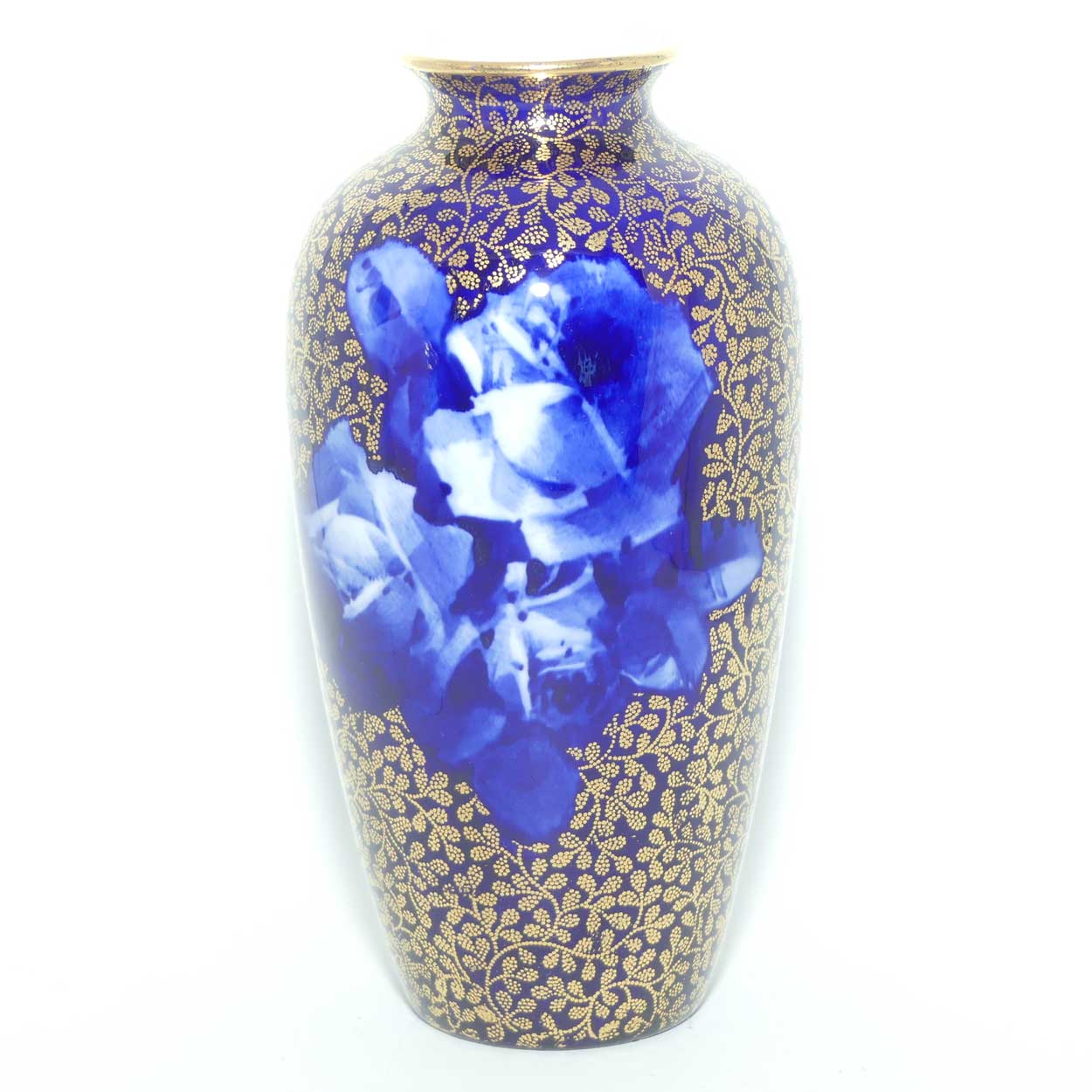 Royal Doulton Blue Roses small vase with gilt highlights | BB3250
