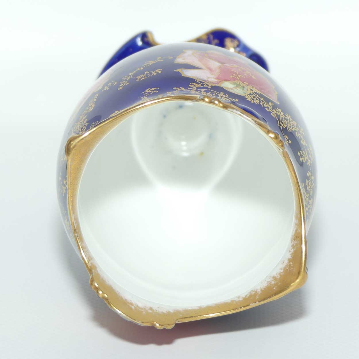 Royal Doulton hand painted and beautifully gilt roses vase | Blue body