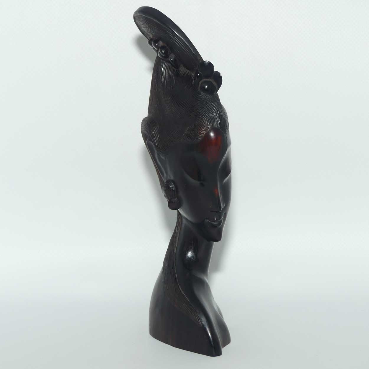 Early to Mid 20th Century South East Asian carving of Elegant Woman | Rosewood