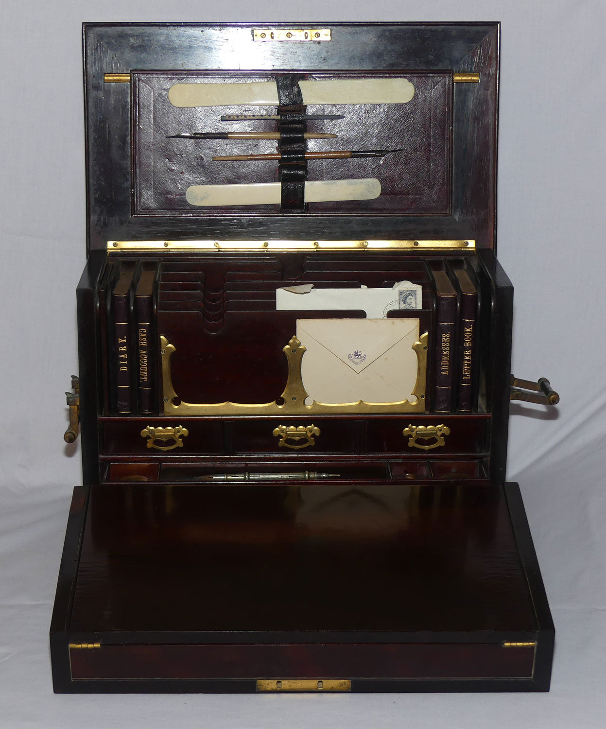 An Early to Mid Victorian Rosewood Travelling Office Writing Box | Compendium