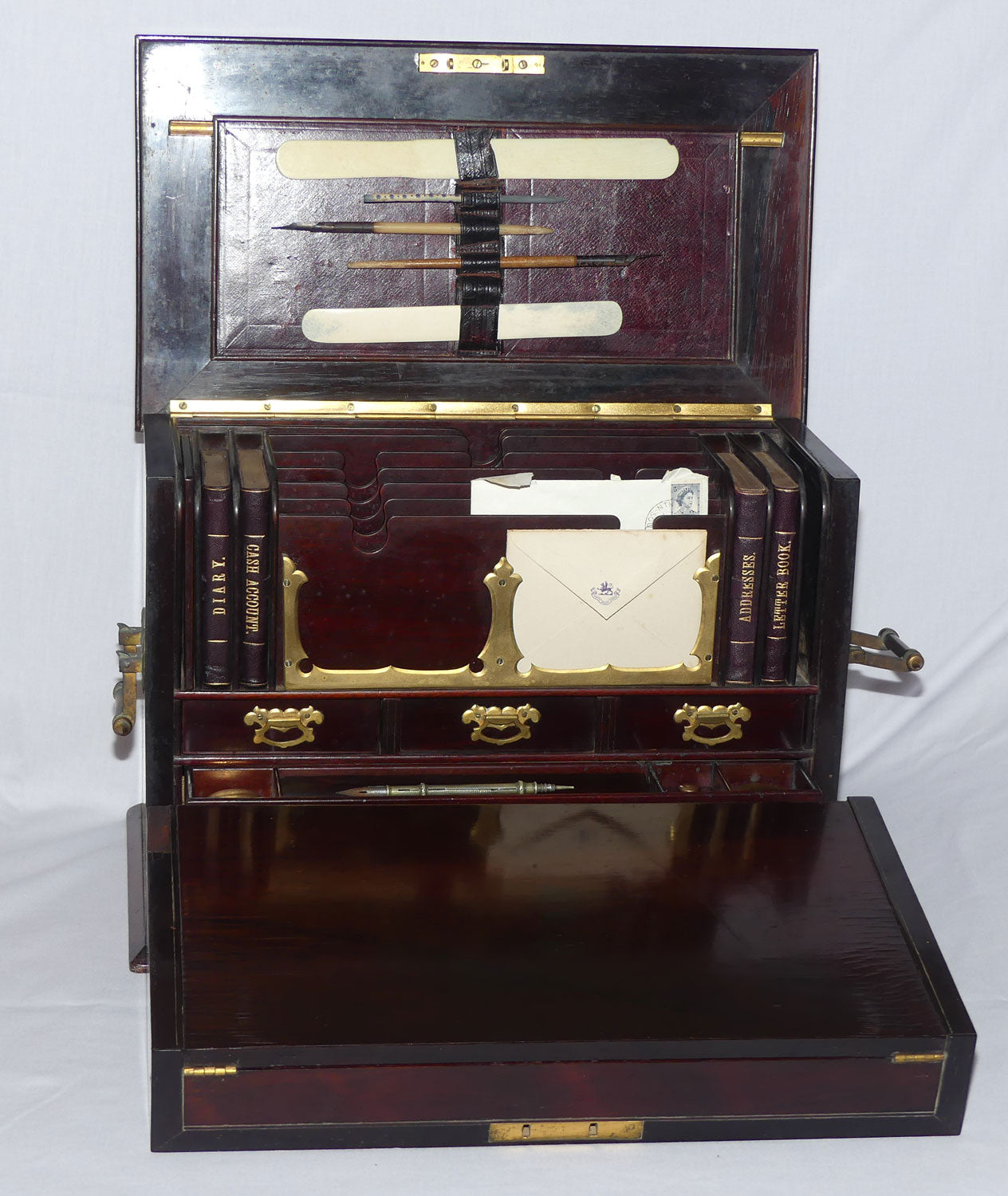 An Early to Mid Victorian Rosewood Travelling Office Writing Box | Compendium