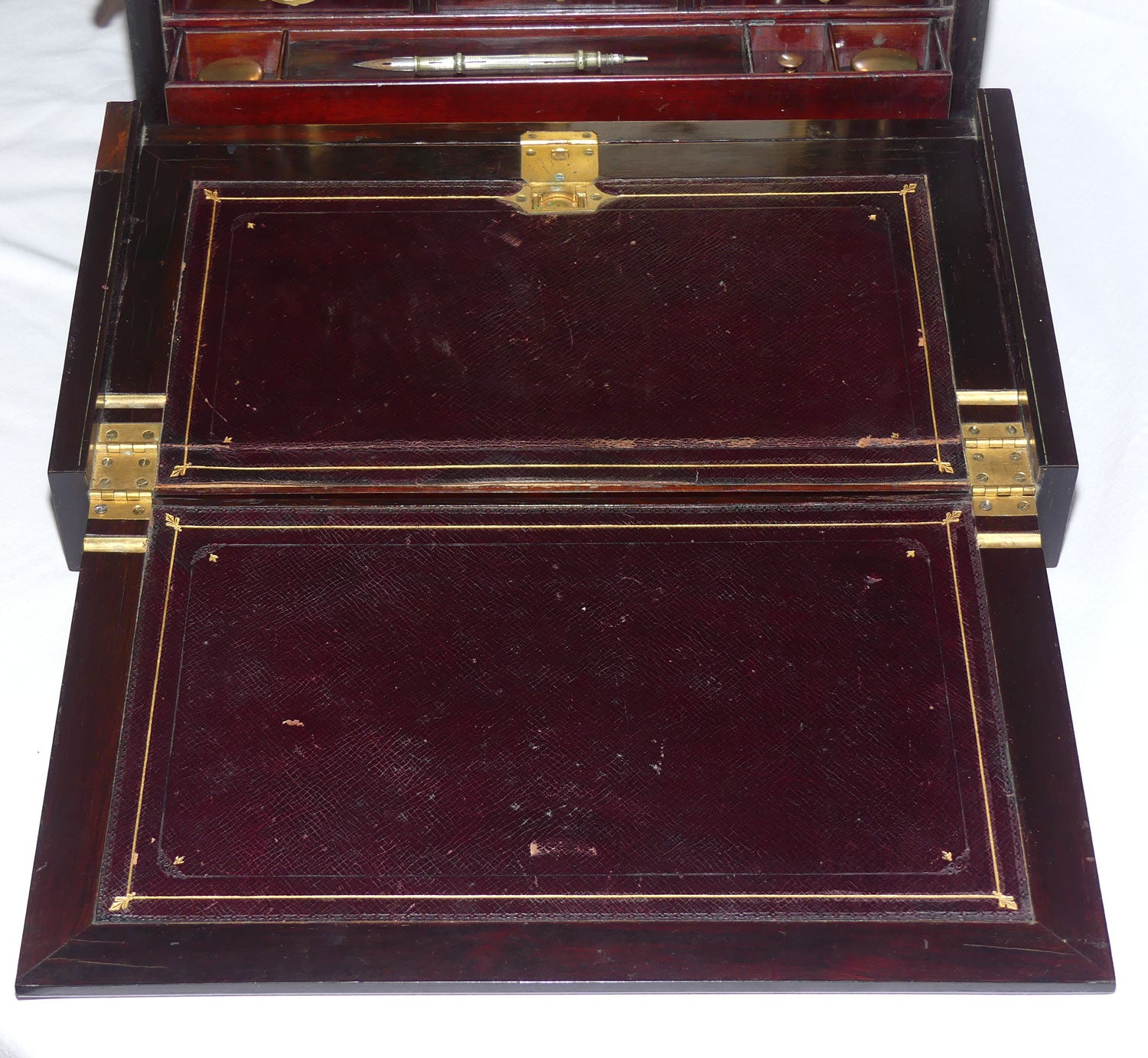 An Early to Mid Victorian Rosewood Travelling Office Writing Box | Compendium