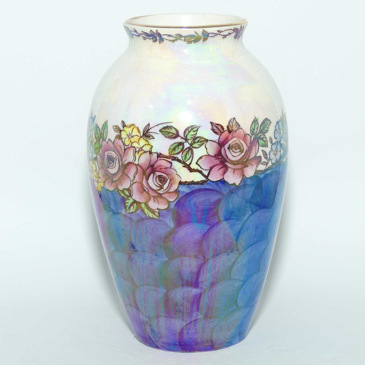 Maling vase | Rosina pattern with Blue ground and Lustre | Pattern 6623
