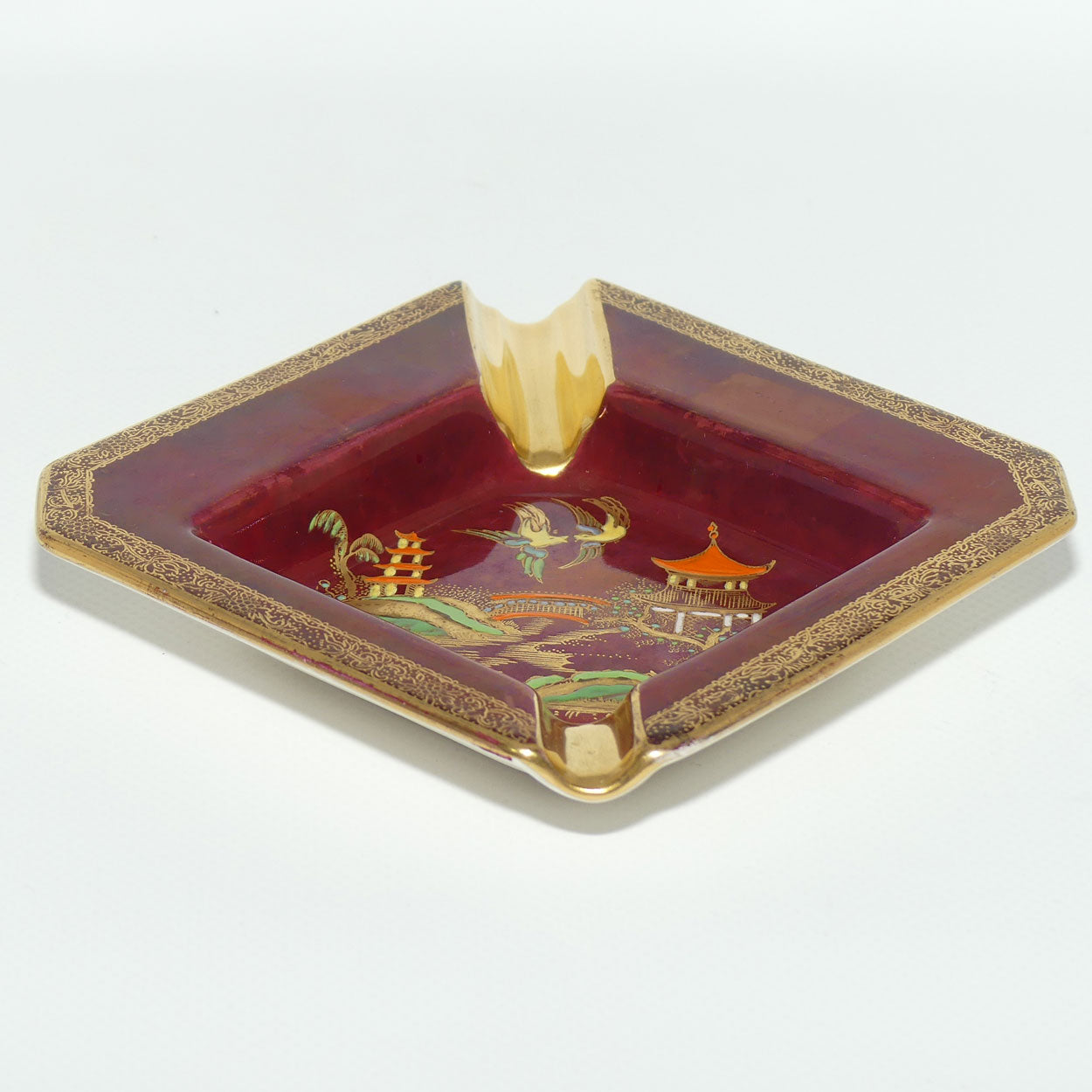Carlton Ware Rouge Royale Pagoda ashtray | 12.5cm square