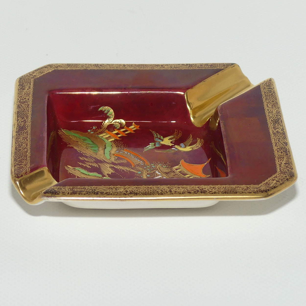 Carlton Ware Rouge Royale Pagoda ashtray | 12.5cm square