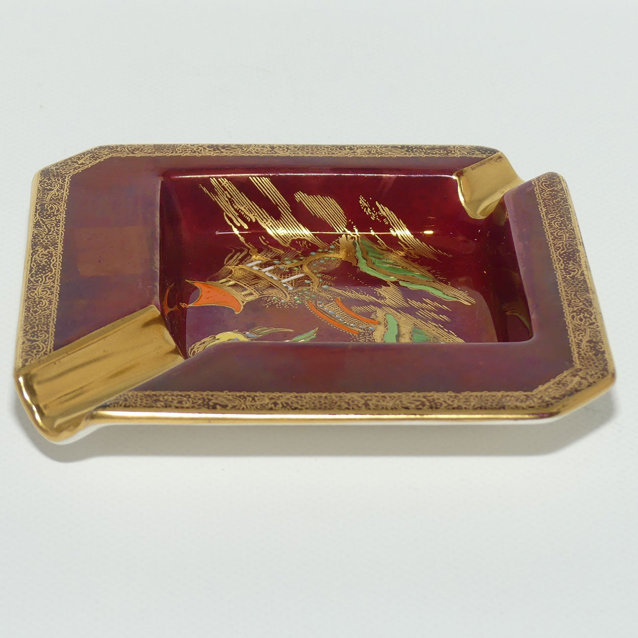 Carlton Ware Rouge Royale Pagoda ashtray | 12.5cm square
