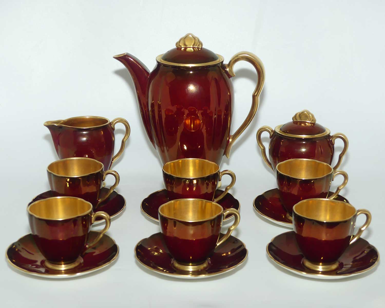 Carlton Ware Rouge Royale 15 piece coffee set