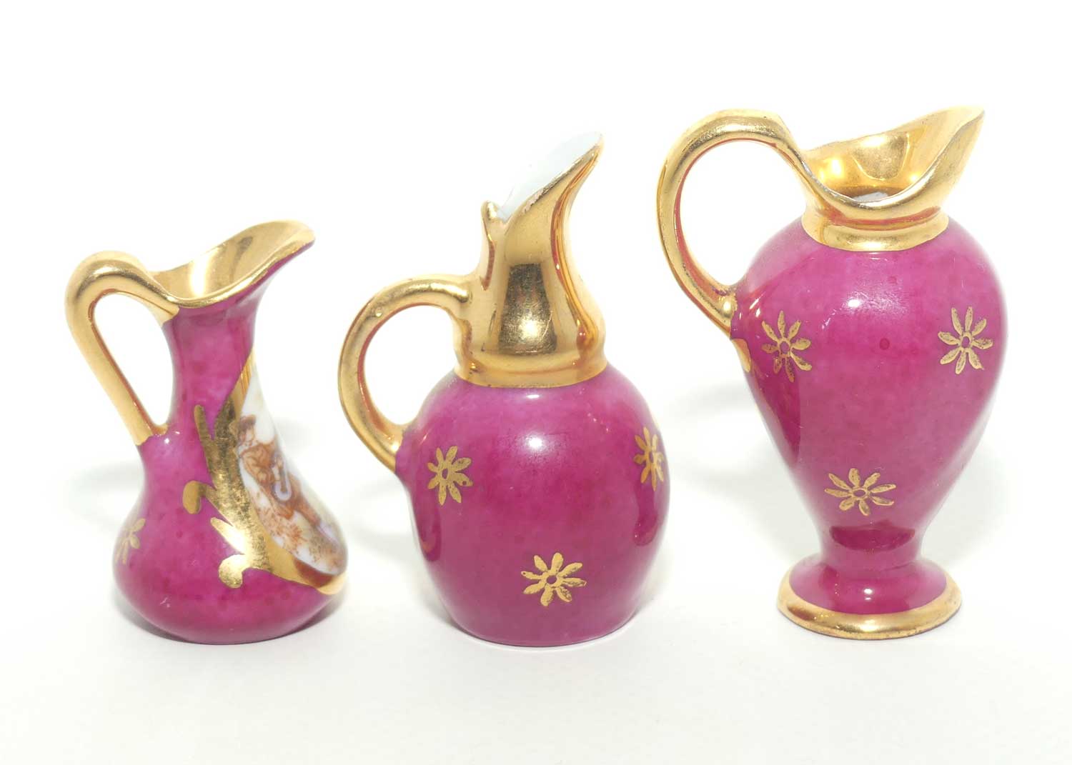 Limoges France collection of 3 miniature ewers | Rouge
