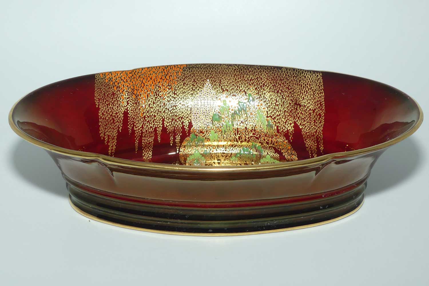 Carlton Ware Rouge Royale Cranes very deep bowl | 27.5cm wide