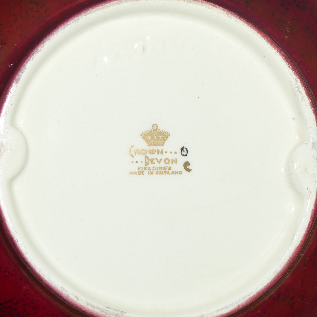 Crown Devon Fieldings Rouge Duelling Dragons square bowl with 4 handles