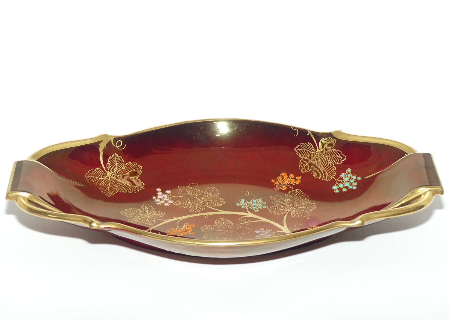 Carlton Ware Rouge Royale Grape and Trailing Vine oval tray | 26.5cm wide