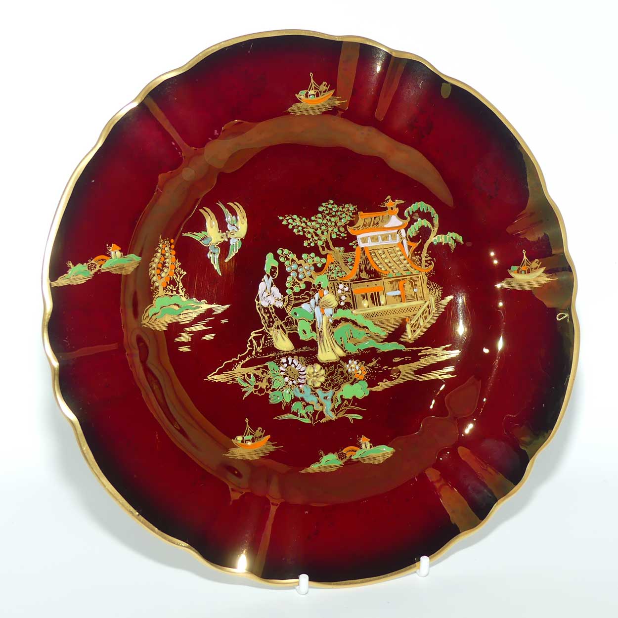 Carlton Ware Rouge Royale Pagoda plate | 9 inch diam