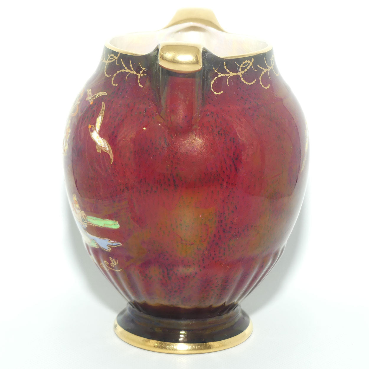 Crown Devon Fieldings Rouge Tall Ships design twin handle vase | signed D Cole