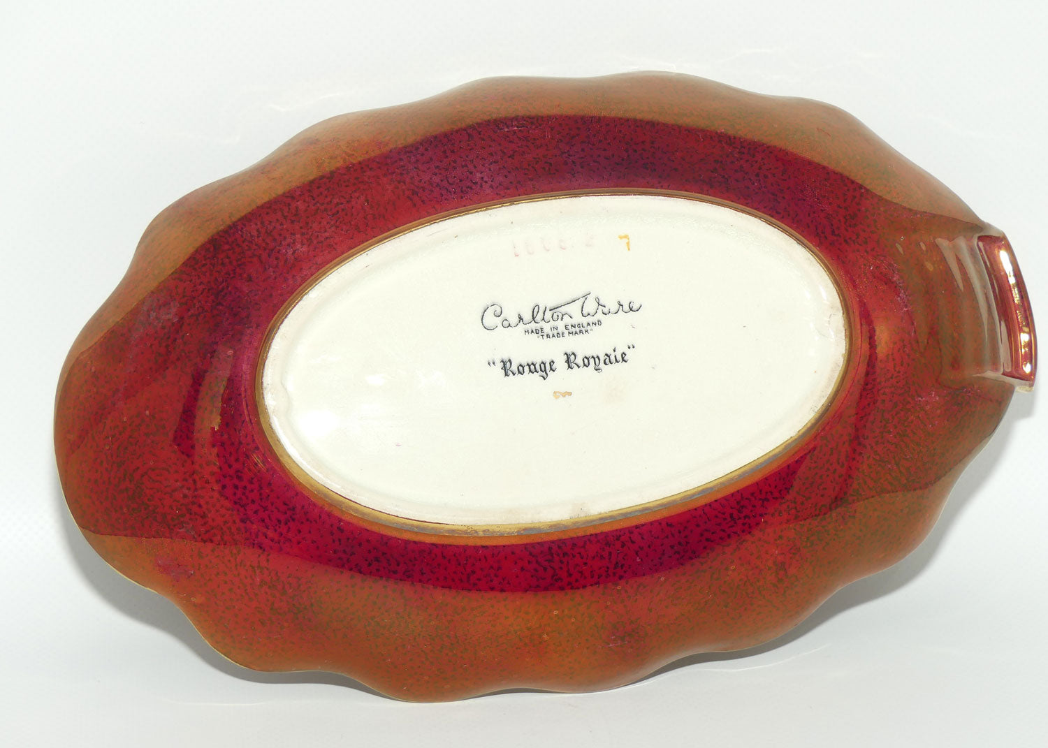 Carlton Ware Rouge Royale Dragonfly and Spiderweb oval tray | 26cm wide