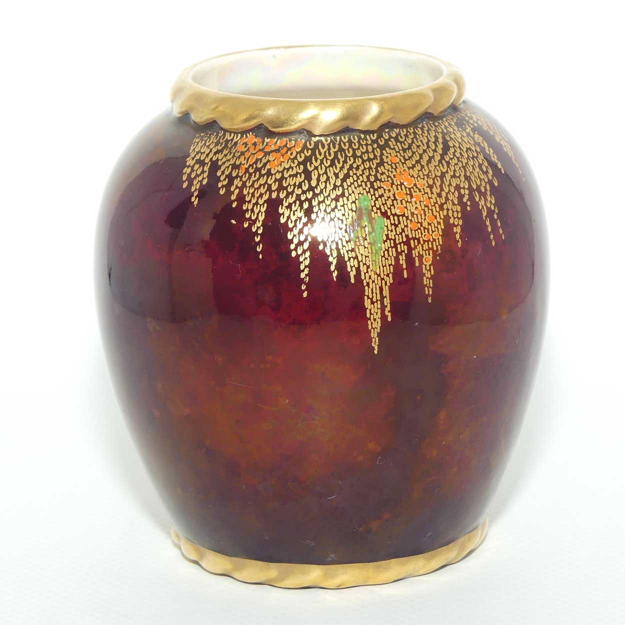 Carlton Ware Rouge Gilt rim small vase | Storks