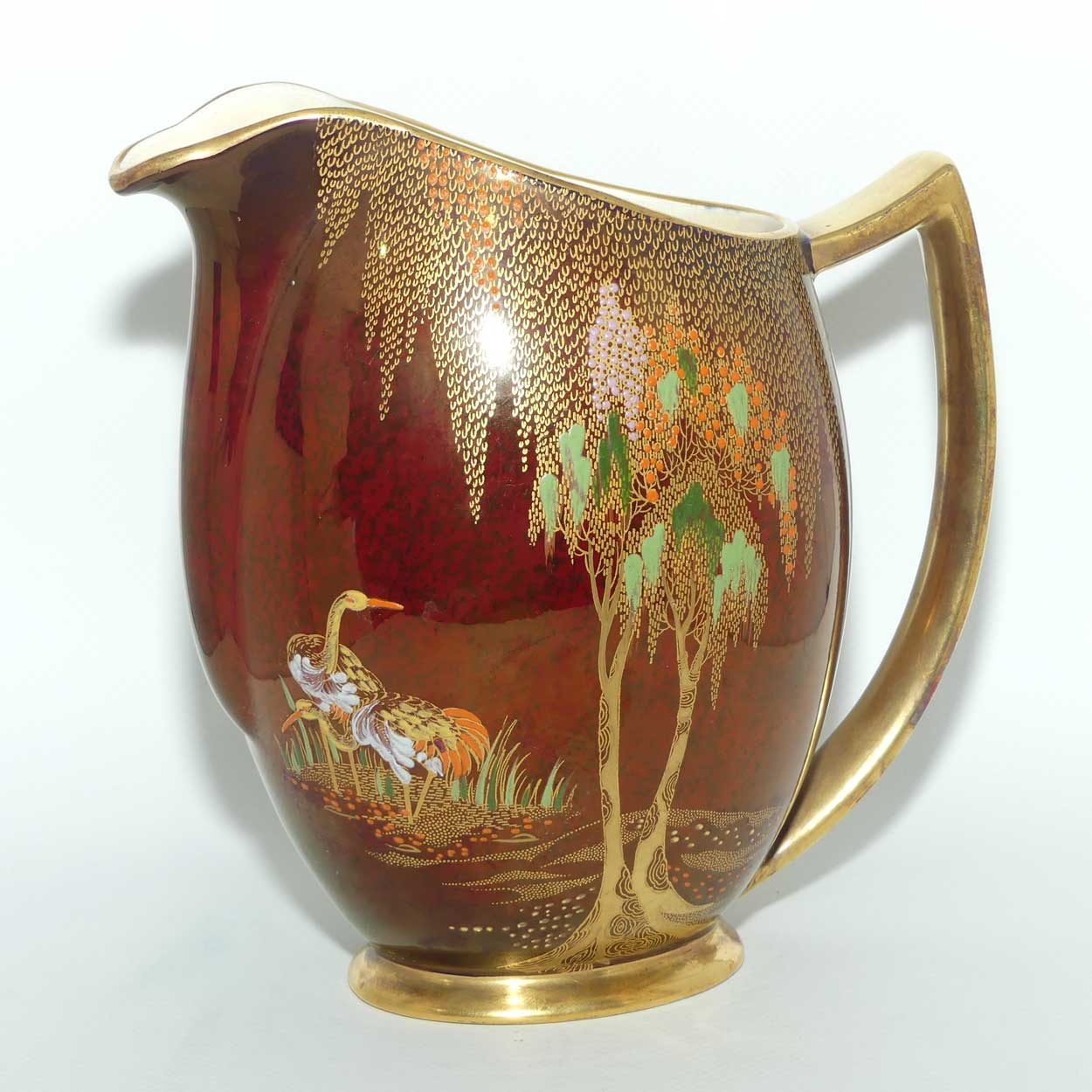 Carlton Ware Rouge Royale jug | Storks | Shape 1676
