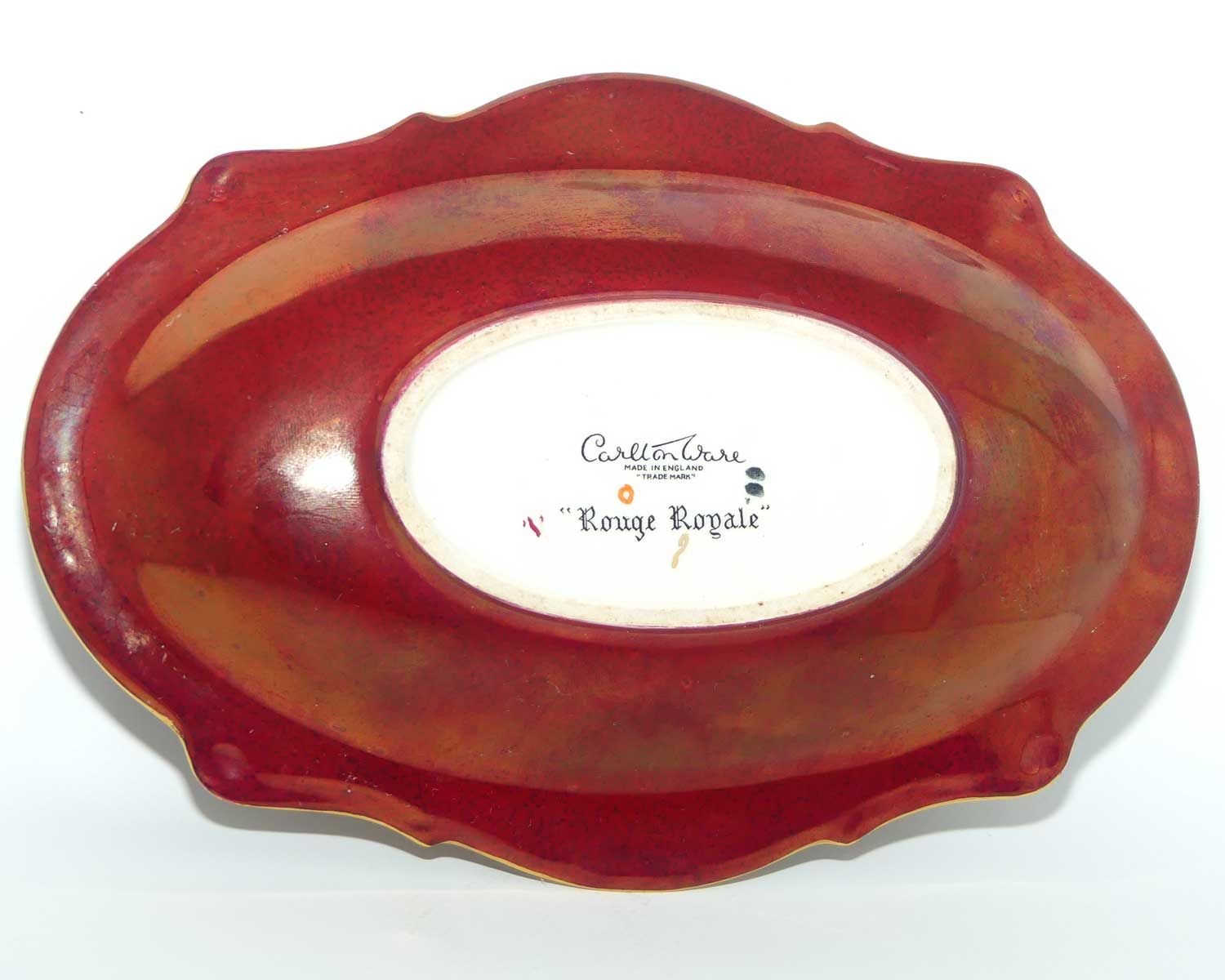 Carlton Ware Rouge Royale Cranes oval bowl | 2 Birds | 21cm wide