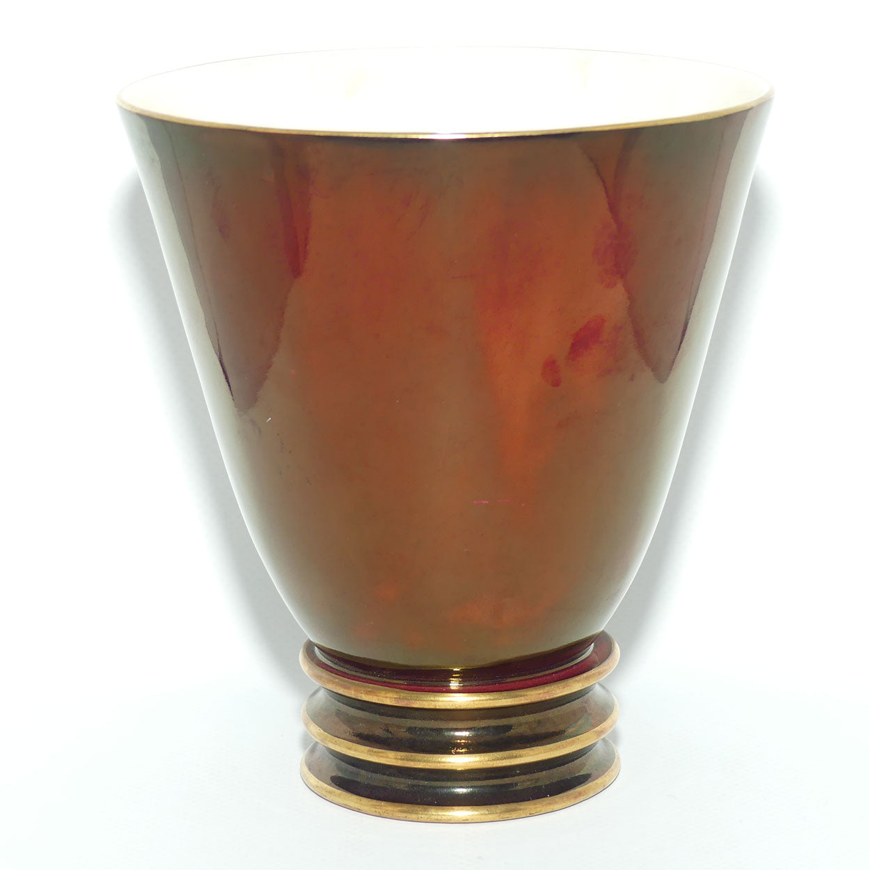 Carlton Ware Rouge Royale triple ring base collar vase