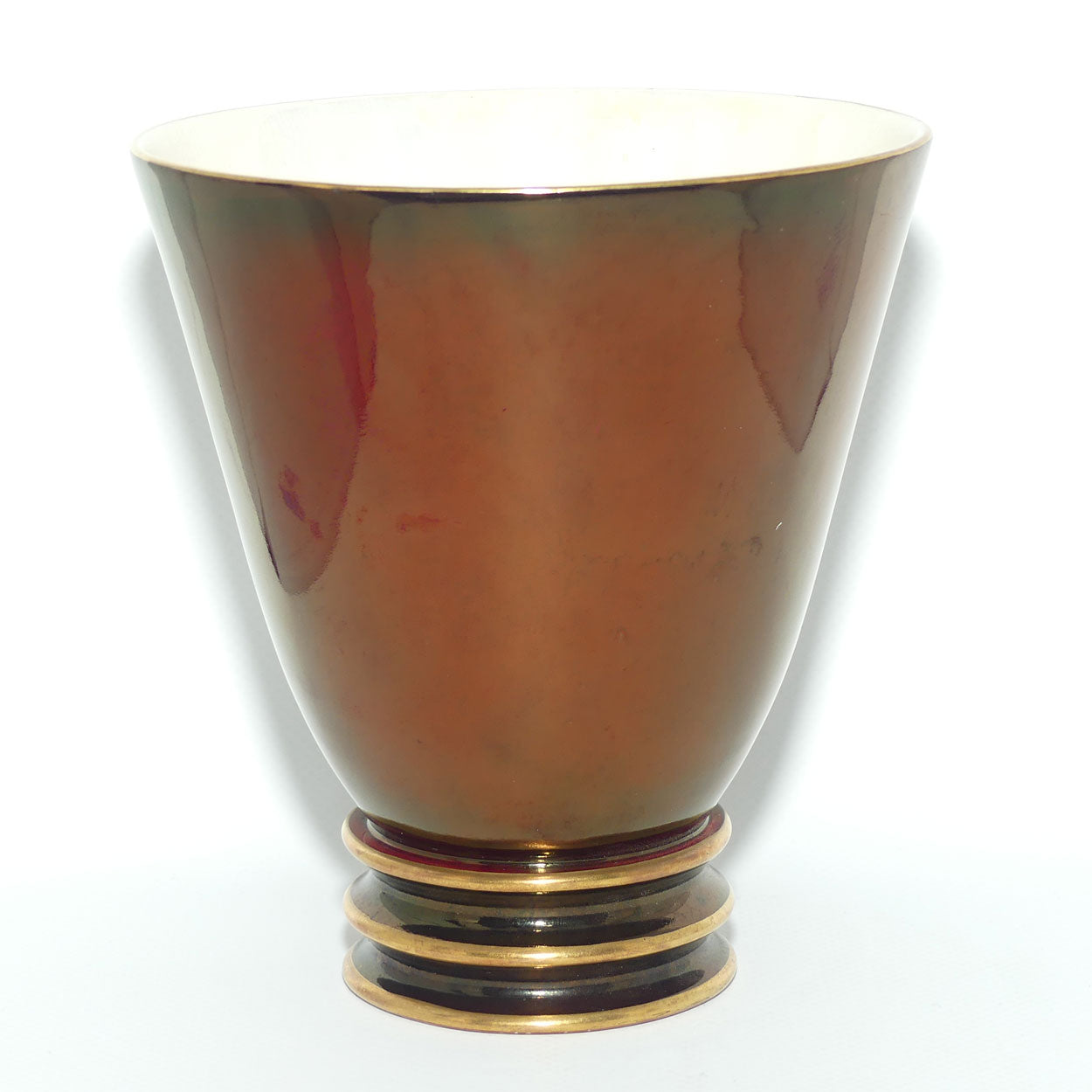 Carlton Ware Rouge Royale triple ring base collar vase