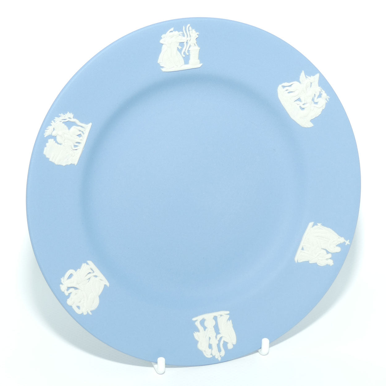Wedgwood Jasper | White on Pale Blue | Six Scene round plate | 16.5cm | no box