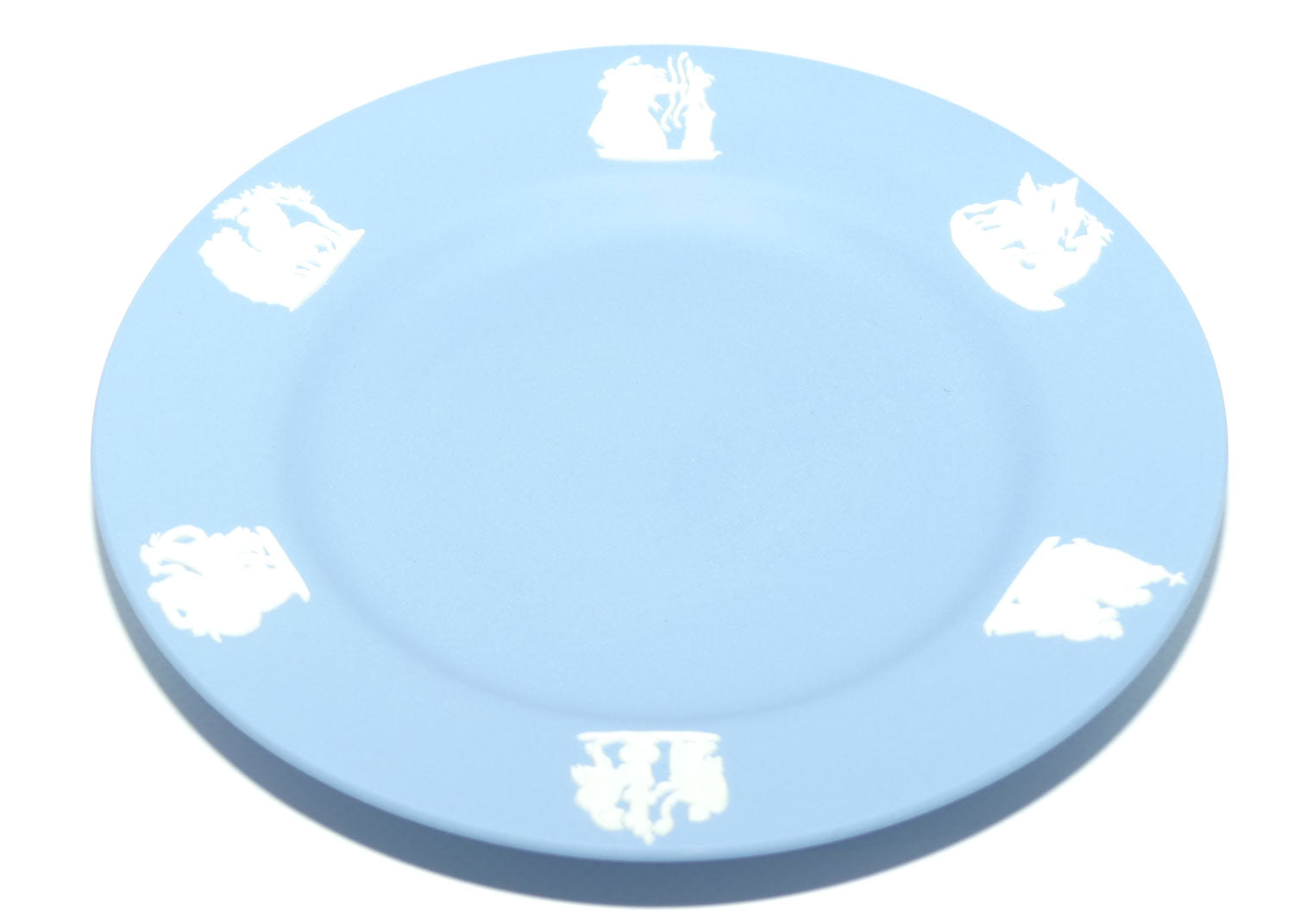 Wedgwood Jasper | White on Pale Blue | Six Scene round plate | 16.5cm | no box