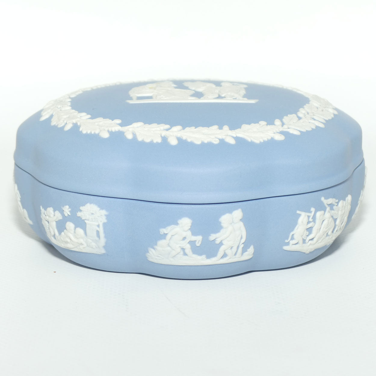 Wedgwood Jasper | White on Pale Blue | Mythology scene large trinket box | #2