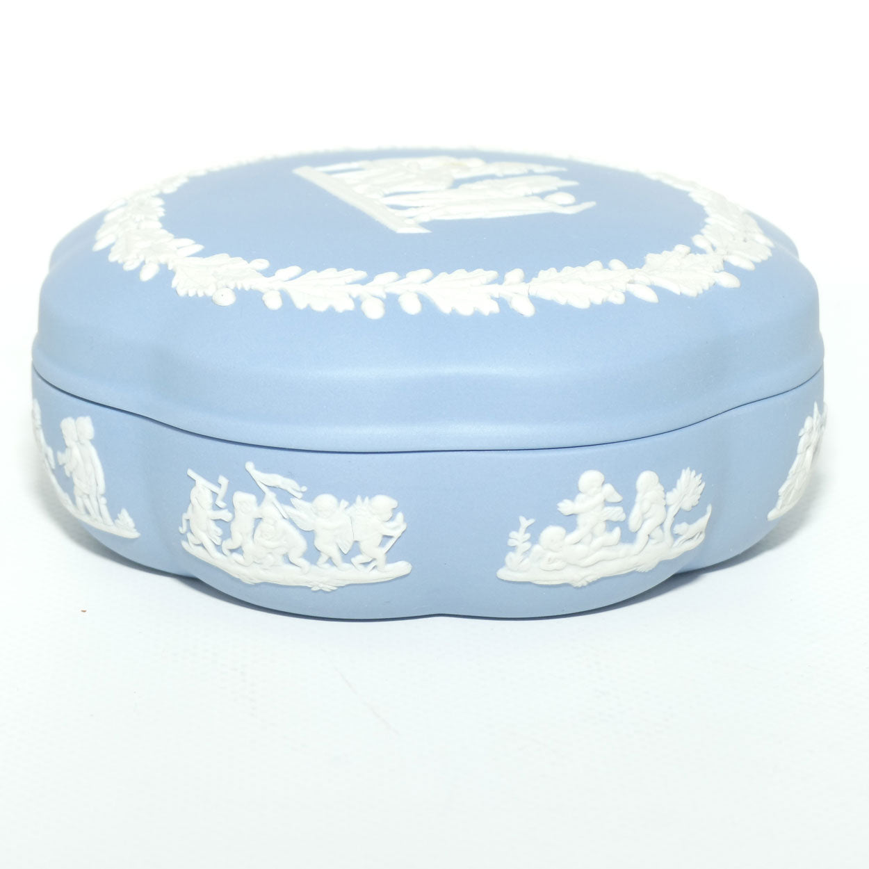 Wedgwood Jasper | White on Pale Blue | Mythology scene large trinket box | #2