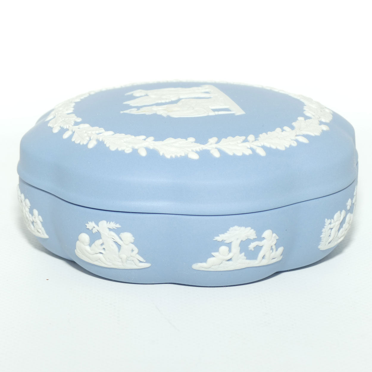 Wedgwood Jasper | White on Pale Blue | Mythology scene large trinket box | #2