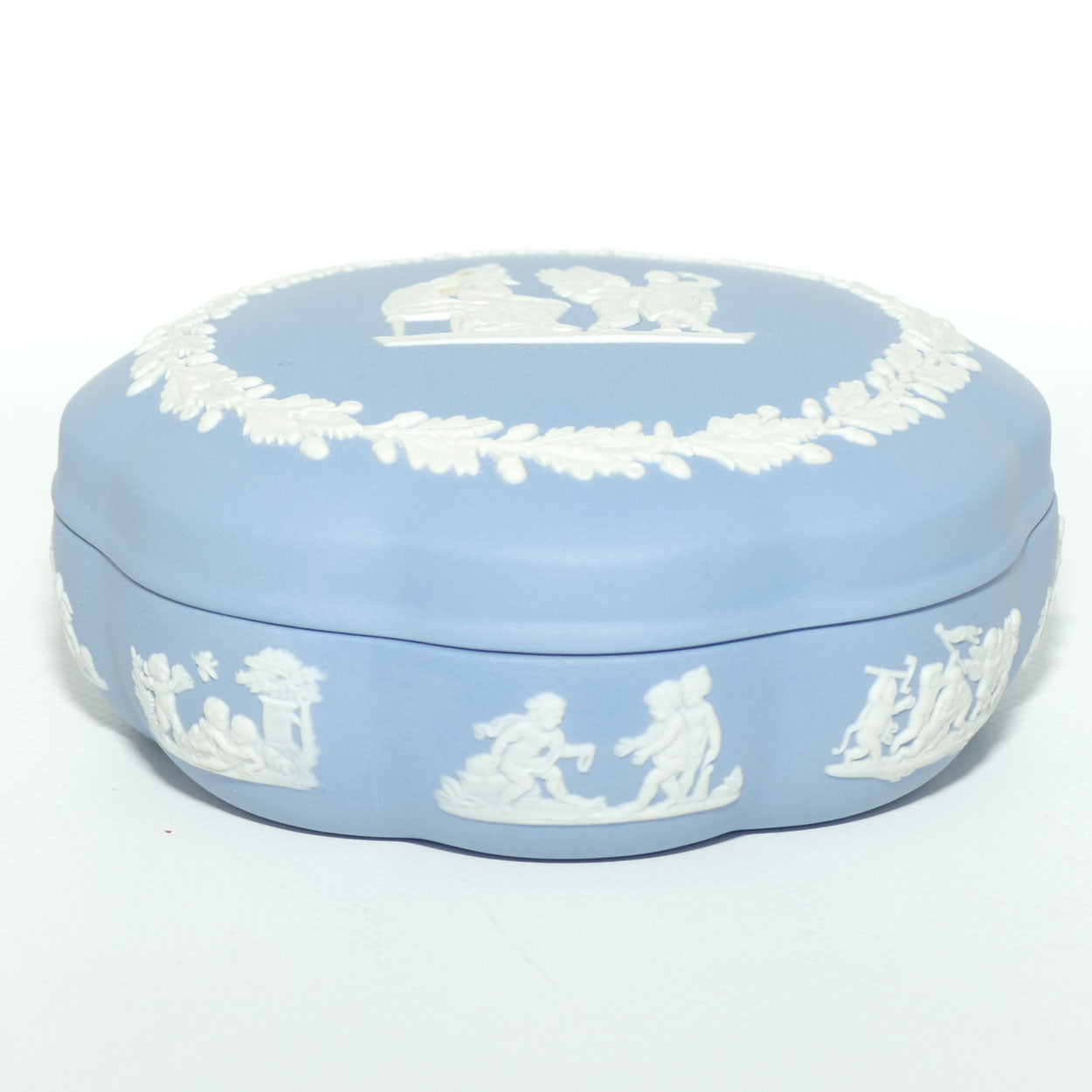 Wedgwood Jasper | White on Pale Blue | Mythology scene large trinket box | #2