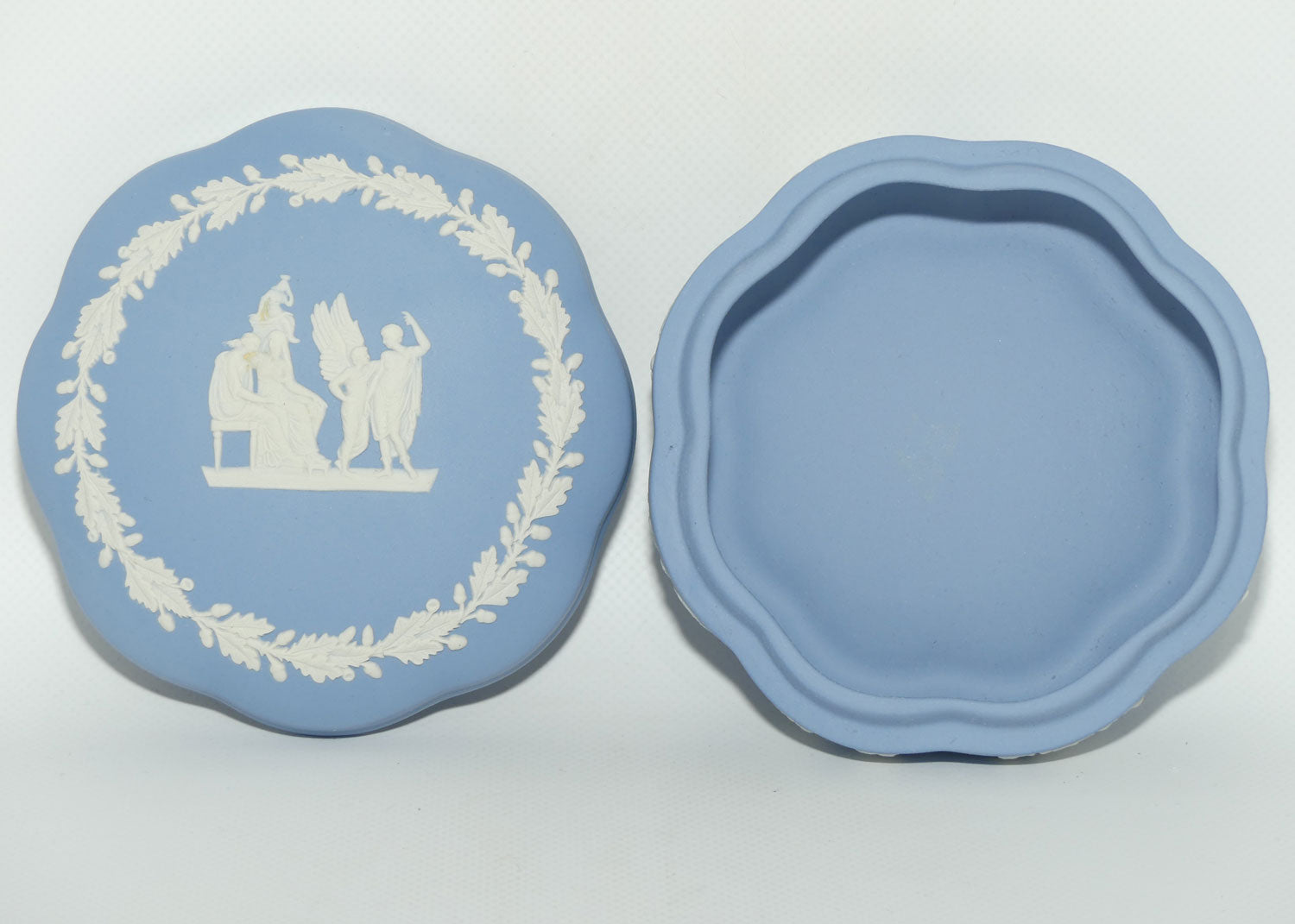 Wedgwood Jasper | White on Pale Blue | Mythology scene large trinket box | #2