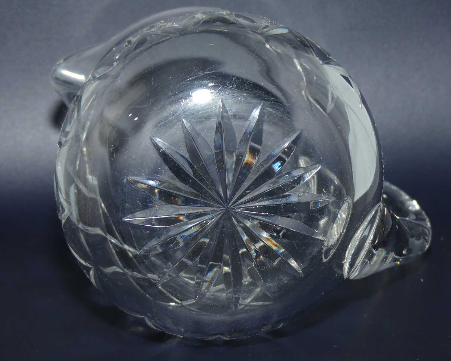 Round body Diamond Cut Crystal jug | Whisky Water Jug