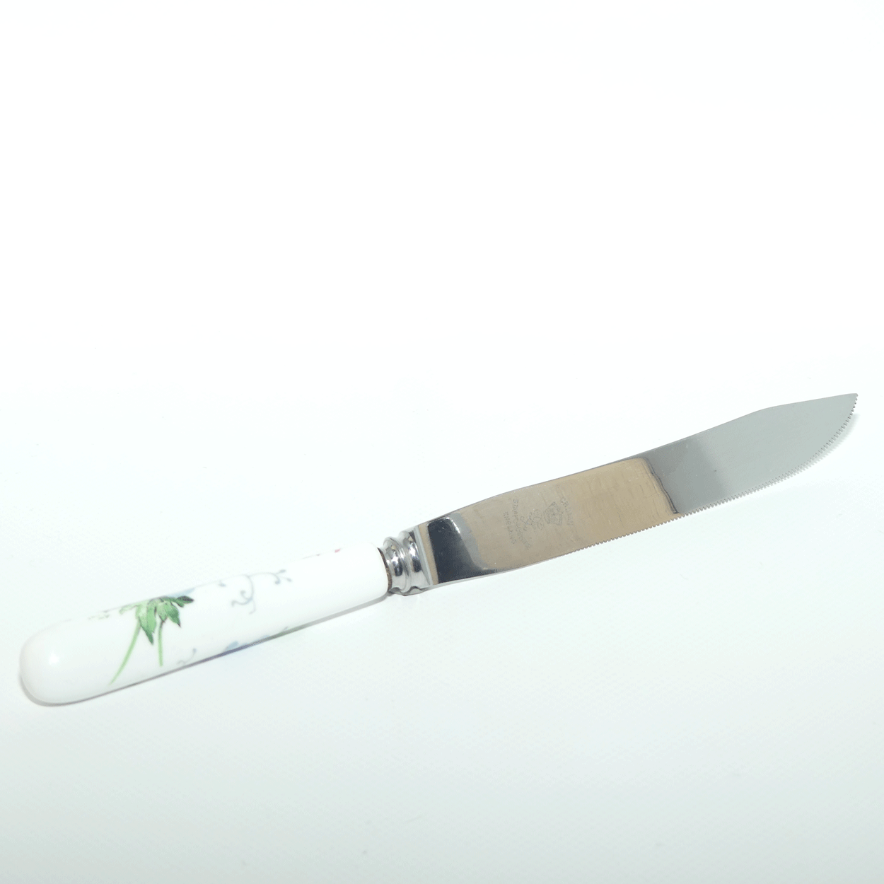 Crown Staffordshire England floral handle cake knife